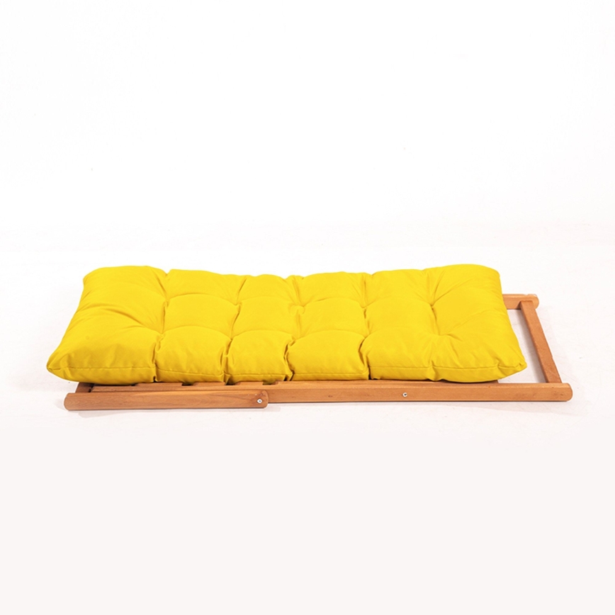 Lettino da giardino giallo/faggio