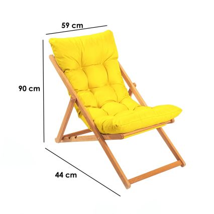 Lettino da giardino giallo/faggio