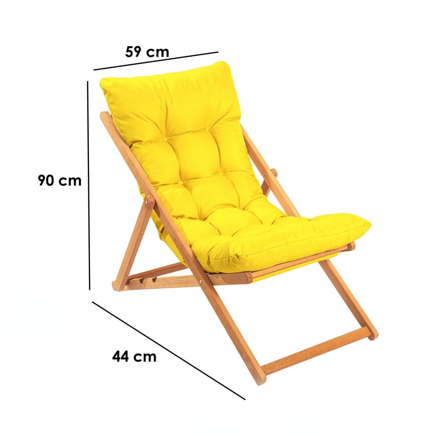 Lettino da giardino giallo/faggio
