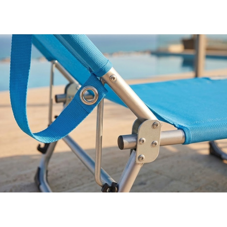 Lettino pieghevole e reclinabile SUNO 56x190 cm blu