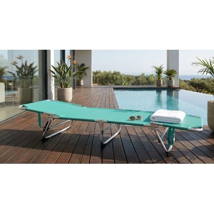 Lettino pieghevole e reclinabile SUNO 56x190 cm turchese