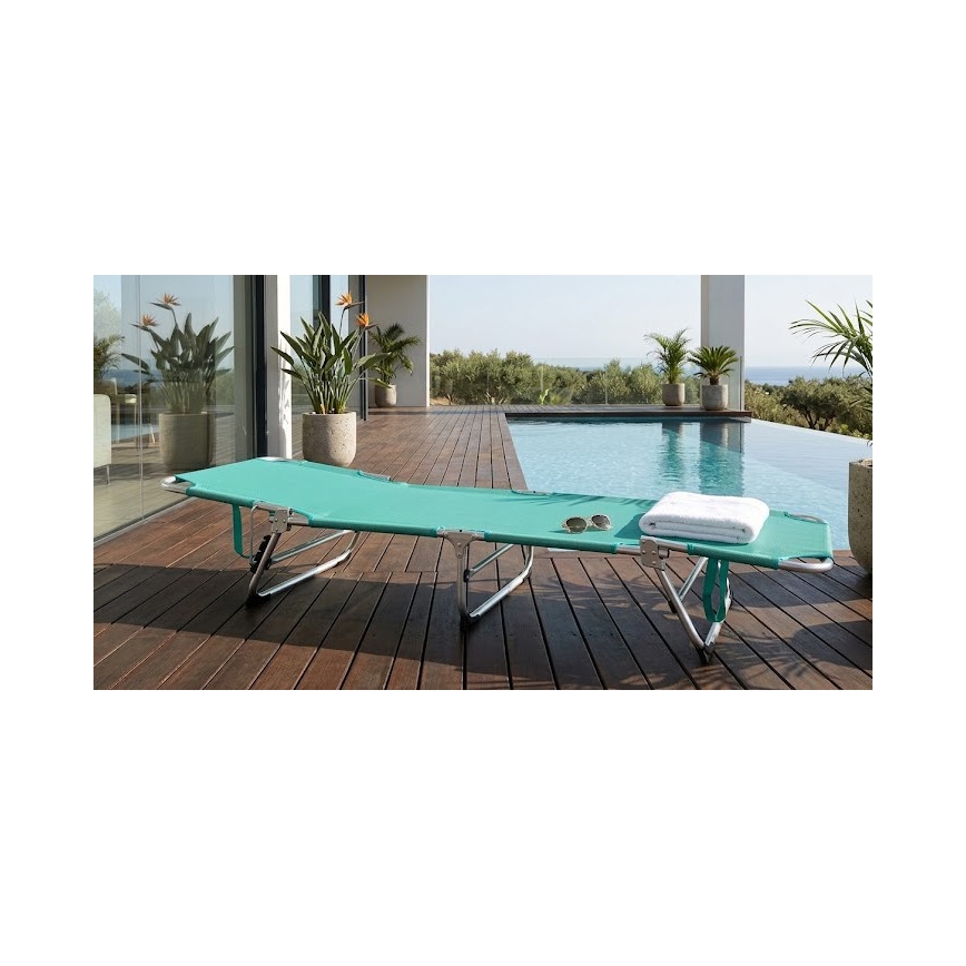 Lettino pieghevole e reclinabile SUNO 56x190 cm turchese