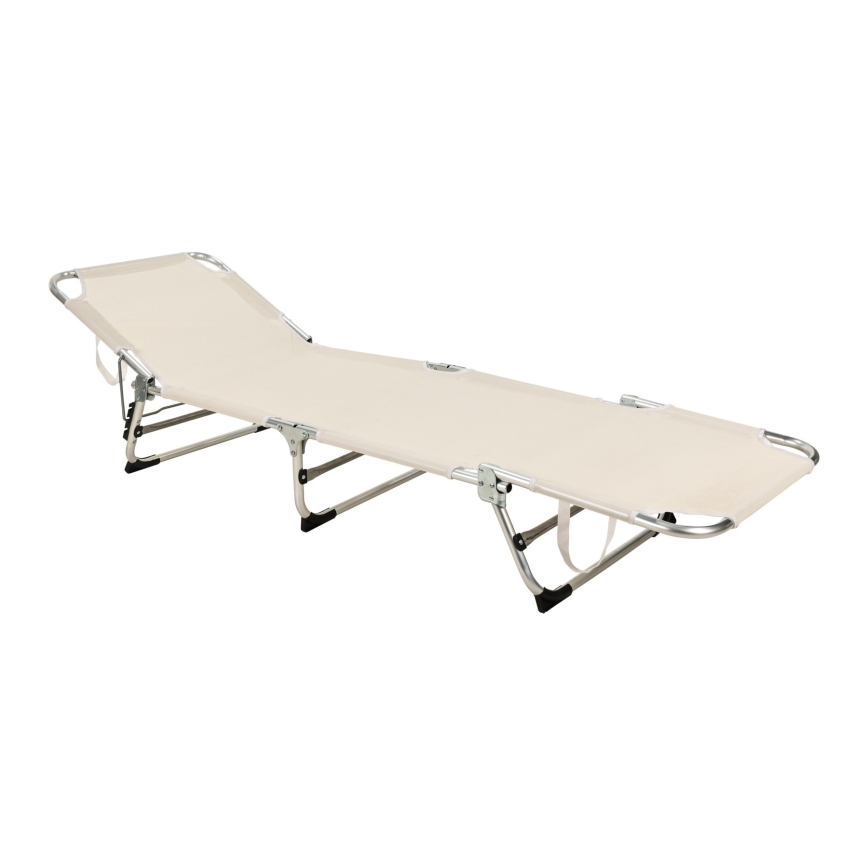 Lettino prendisole pieghevole e reclinabile SUNO 56x190 cm colore crema
