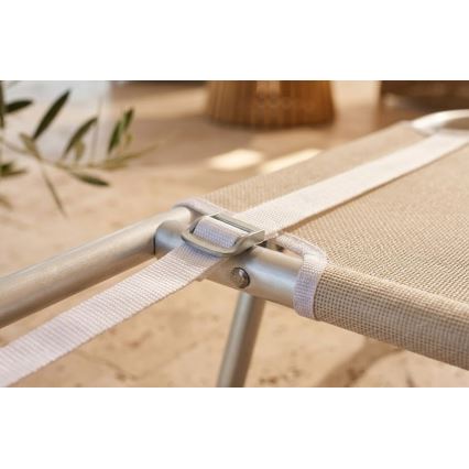 Lettino prendisole pieghevole e reclinabile SUNO 56x190 cm colore crema