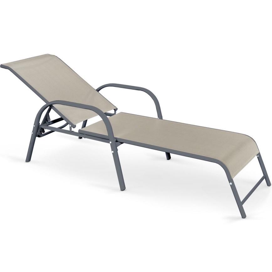 Lettino regolabile MOSLER grigio/beige