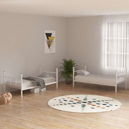 Letto a castello in metallo MAVEN 90x200 cm, bianco, portata 2 x 100 kg