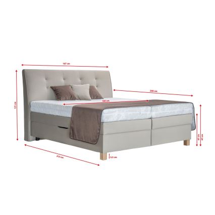 Letto a molle con materasso BEA 160x200 cm beige
