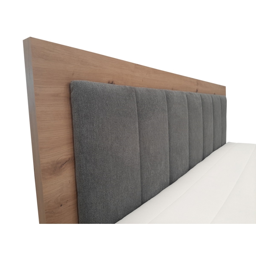 Letto a molle insacchettate con materassi e topper e contenitore JASMINE 180x200 cm grigio