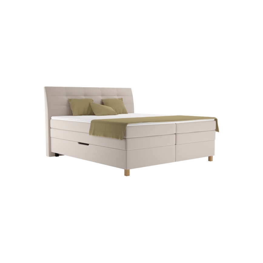 Letto boxspring con materasso BEA 180x200 cm beige