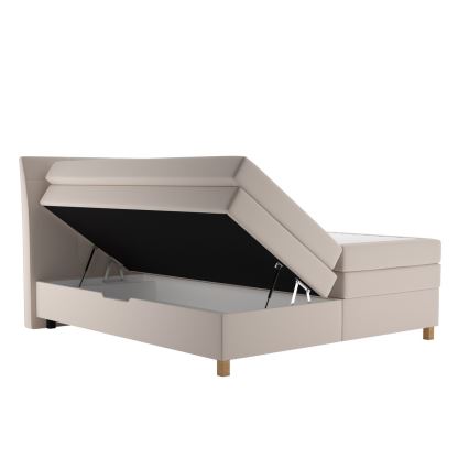 Letto boxspring con materasso BEA 180x200 cm beige
