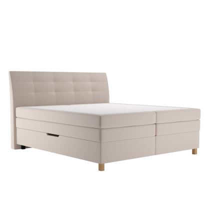 Letto boxspring con materasso BEA 180x200 cm beige
