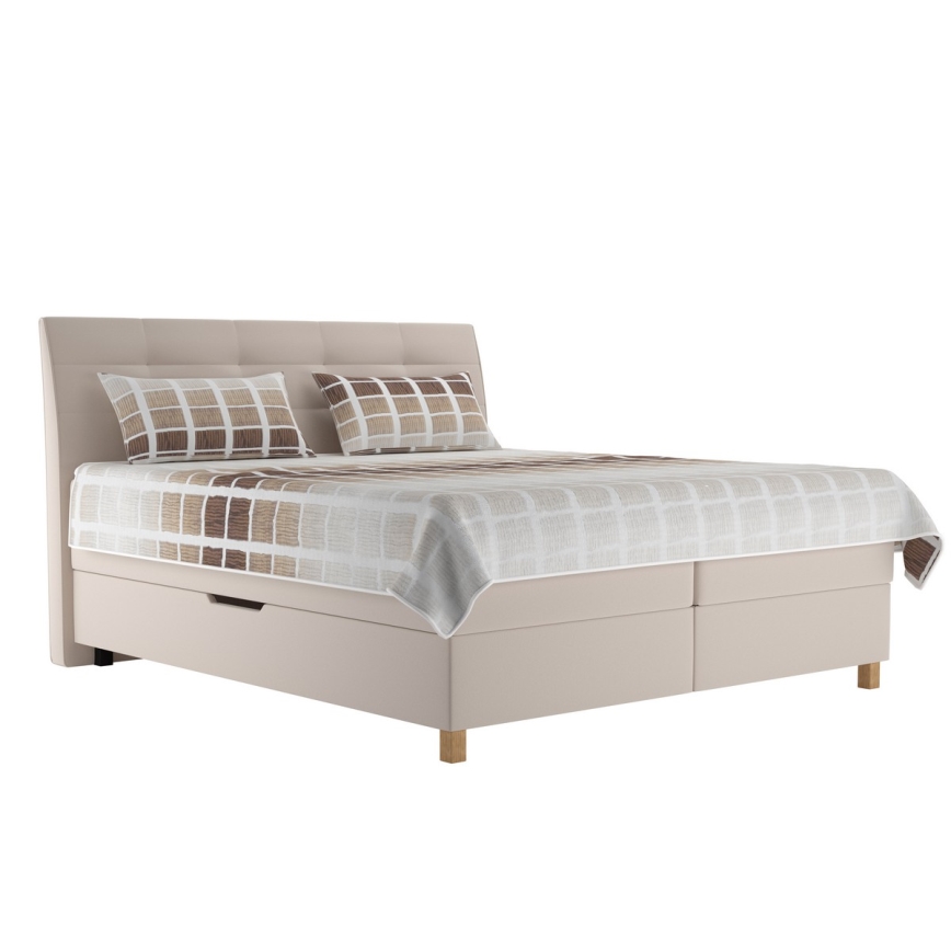Letto boxspring con materasso BEA 180x200 cm beige