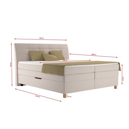 Letto boxspring con materasso BEA 180x200 cm beige
