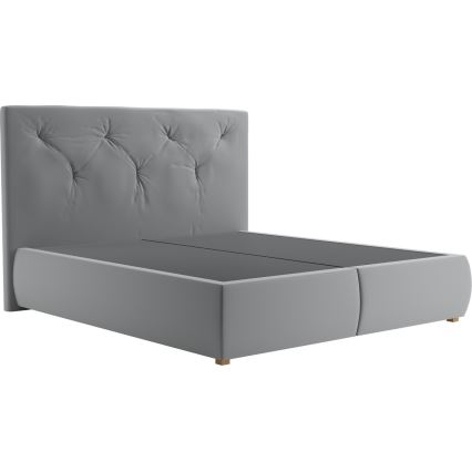 Letto boxspring ELEN 160x200 cm con materasso e topper, grigio