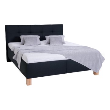 Letto contenitore imbottito MARIA 180x200 cm con materasso, antracite