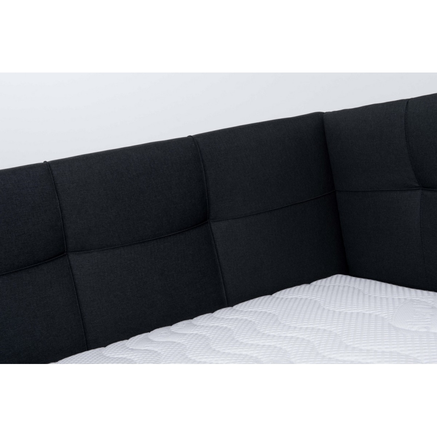 Letto imbottito con contenitore MARIA PETITE 120x200 cm, senza materasso, antracite