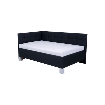 Letto imbottito con contenitore MARIA PETITE 120x200 cm, senza materasso, antracite