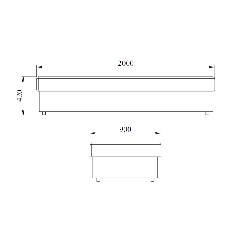Letto contenitore NOE 90x200 con materasso a molle, grigio/nero