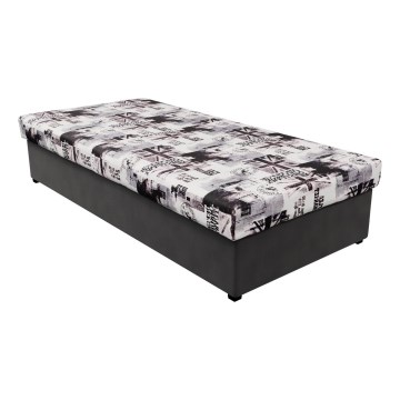Letto da giorno con materasso a molle e contenitore NOE 200x90 grigio/nero