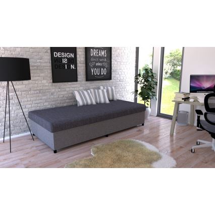 Letto da giorno imbottito con contenitore CORY 80x200 grigio
