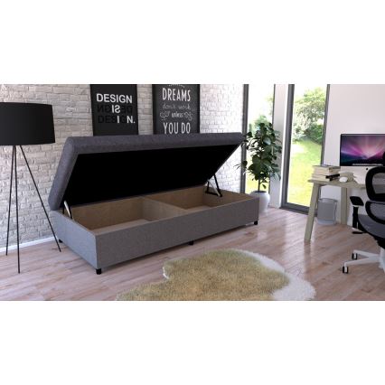 Letto da giorno imbottito con contenitore CORY 80x200 grigio