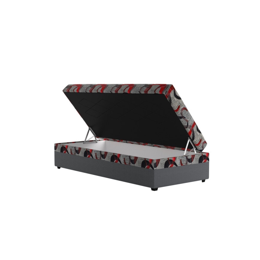 Letto da giorno imbottito con contenitore ESTEL 90x200 cm grigio