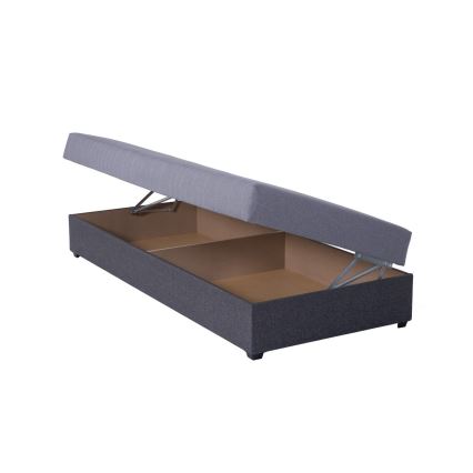Letto da giorno imbottito con contenitore JACOB XL 90x200 cm grigio