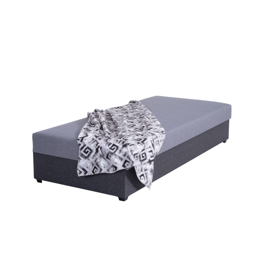 Letto da giorno imbottito con contenitore JACOB XL 90x200 cm grigio