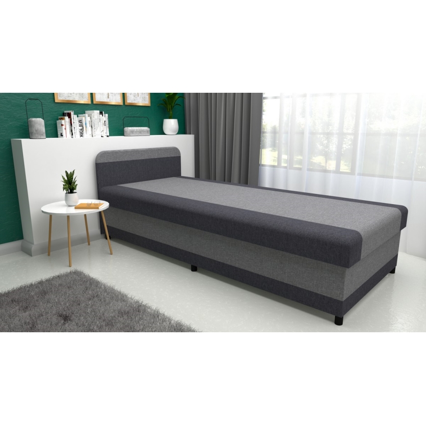 Letto da giorno imbottito con contenitore TALI 80x202 grigio/antracite