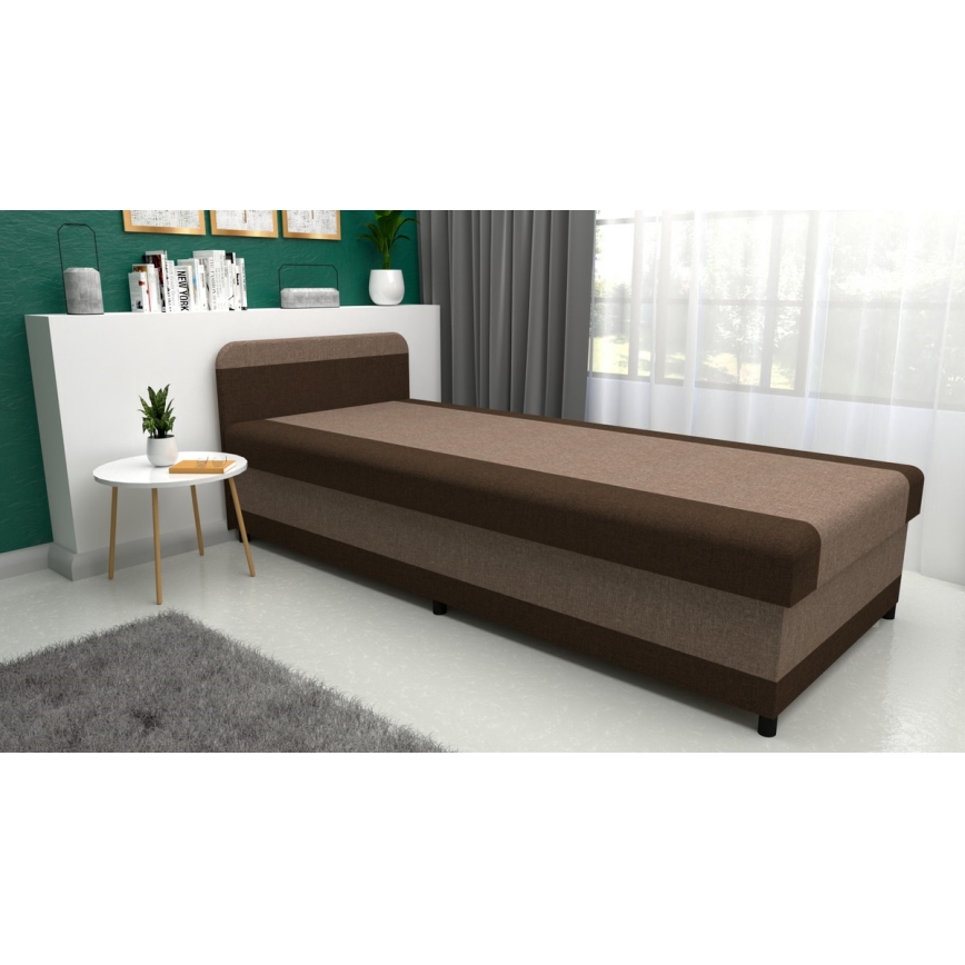 Letto da giorno imbottito con contenitore TALI 80x202 marrone/beige