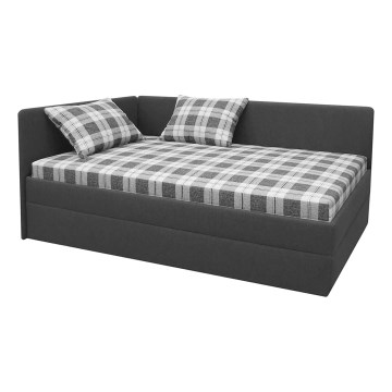 Letto da giorno imbottito con universale L/R headboard ARLY 110x200 cm antracite/bianco