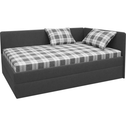Letto da giorno imbottito con universale L/R headboard ARLY 110x200 cm antracite/bianco