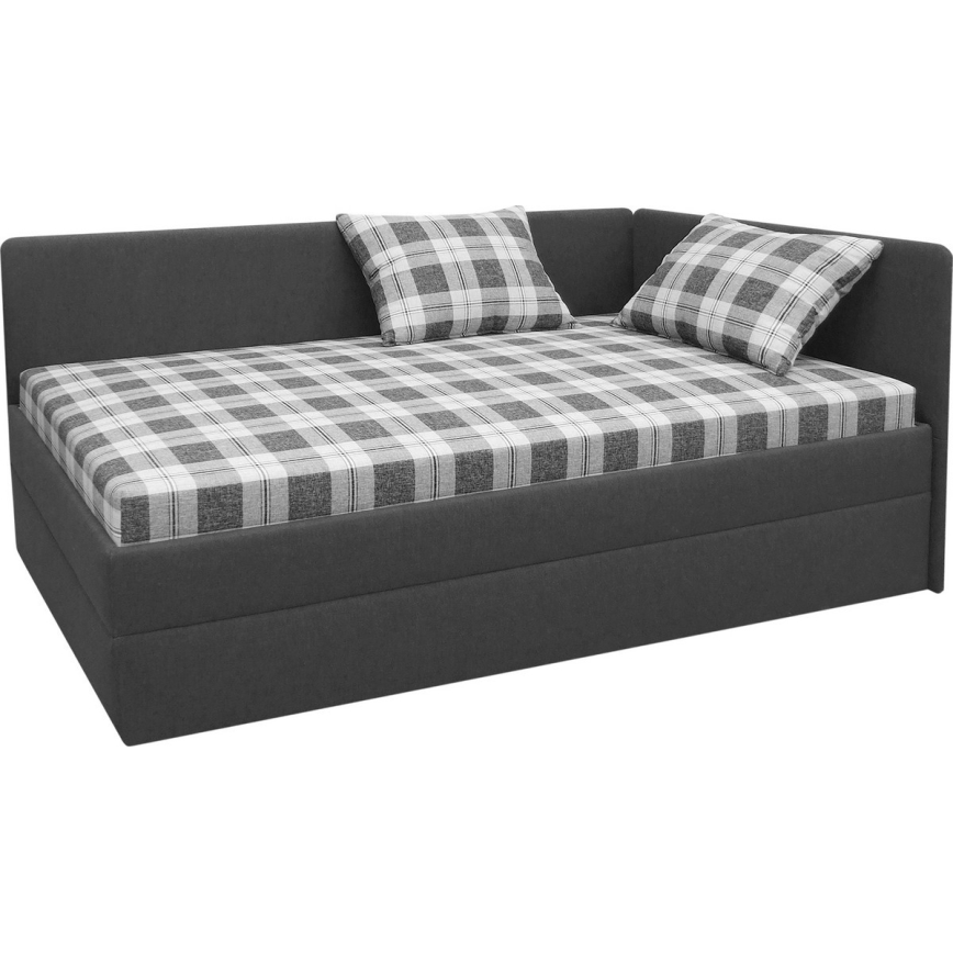Letto da giorno imbottito con universale L/R headboard ARLY 110x200 cm antracite/bianco