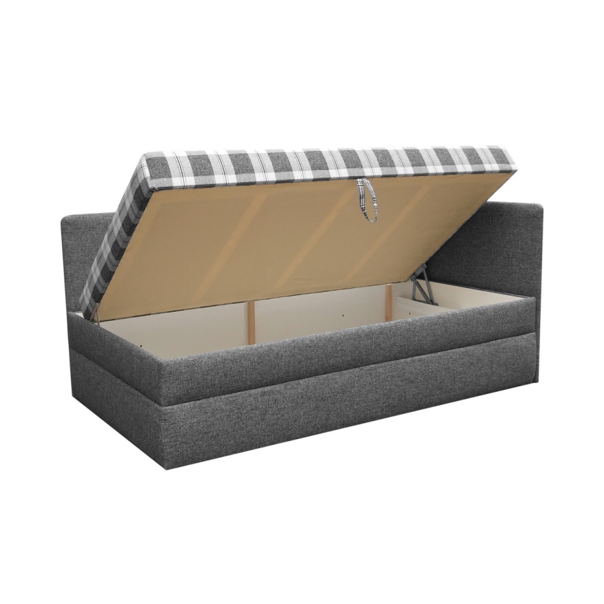 Letto da giorno imbottito con universale L/R headboard ARLY 110x200 cm antracite/bianco