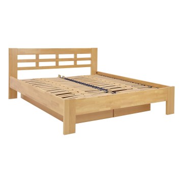 Letto doppio fatto di legno solido con contenitore ANGELA 180x200 cm faggio