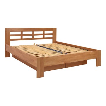 Letto doppio fatto di legno solido con contenitore ANGELA 180x200 cm prugna