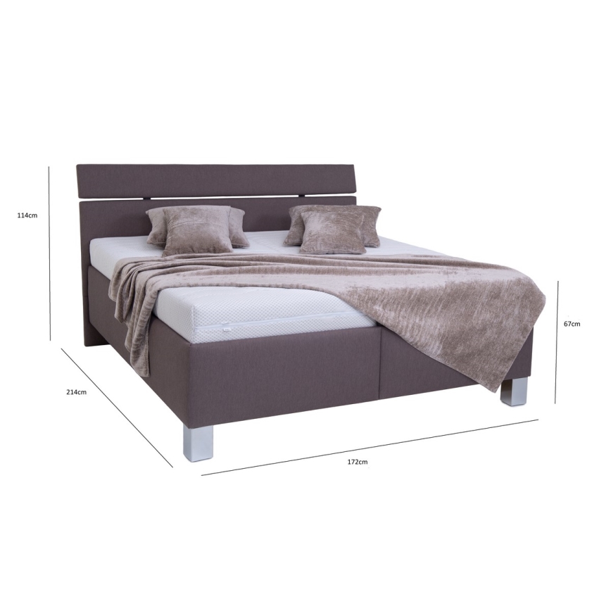 Letto imbottito ALIS 160x200 cm con contenitore, senza materasso, marrone