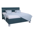 Letto imbottito ALIS 160x200 cm con materasso e contenitore, colore petrolio