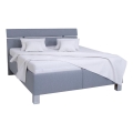 Letto imbottito ALIS 160x200 cm con materasso e contenitore, grigio chiaro