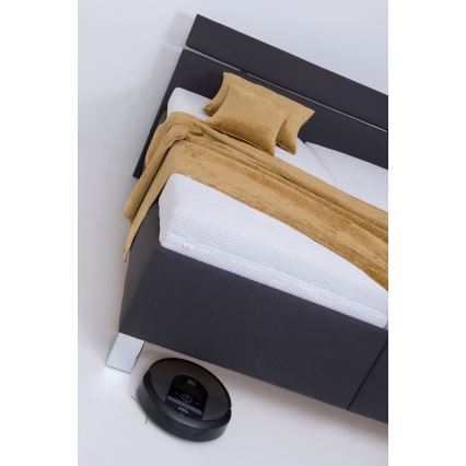 Letto imbottito ALIS 180x200 cm con materasso e contenitore, antracite