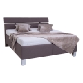 Letto imbottito ALIS 180x200 cm con materasso incluso e ampio vano contenitore, marrone