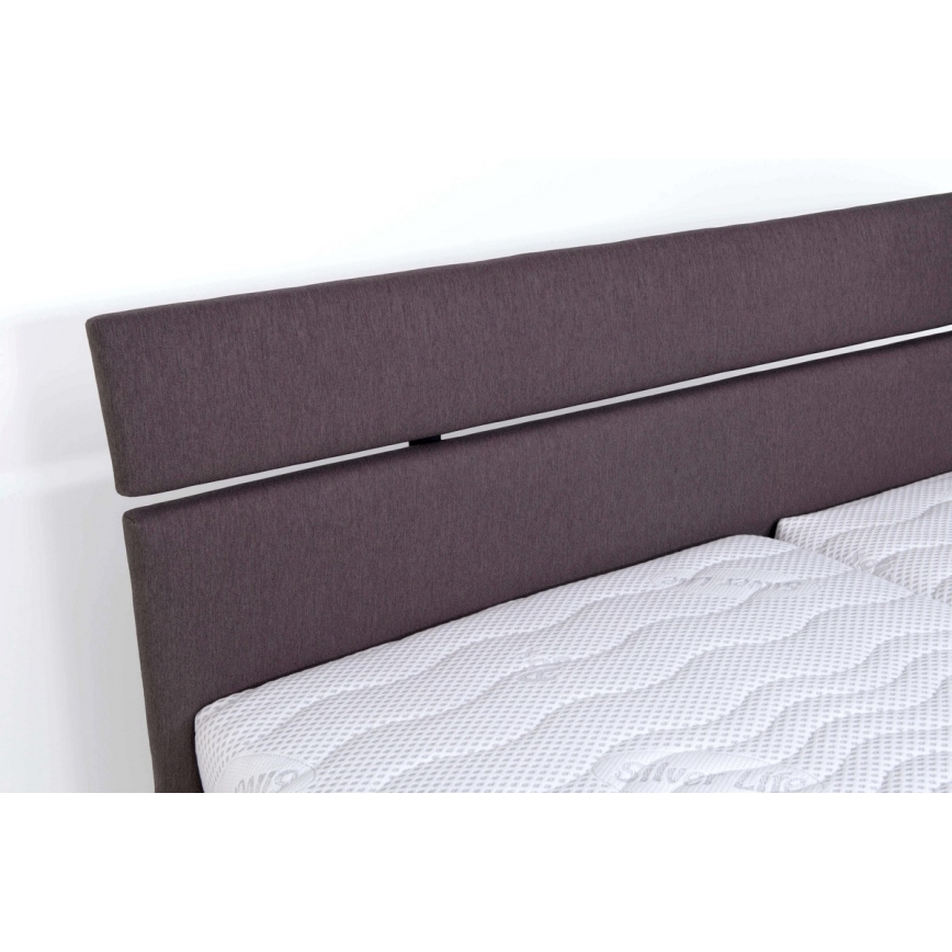 Letto imbottito ALIS 180x200 cm con materasso incluso e ampio vano contenitore, marrone