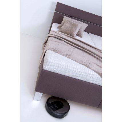 Letto imbottito ALIS 180x200 cm con materasso incluso e ampio vano contenitore, marrone