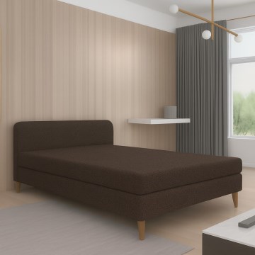 Letto imbottito BRISBANE 110x200 cm marrone