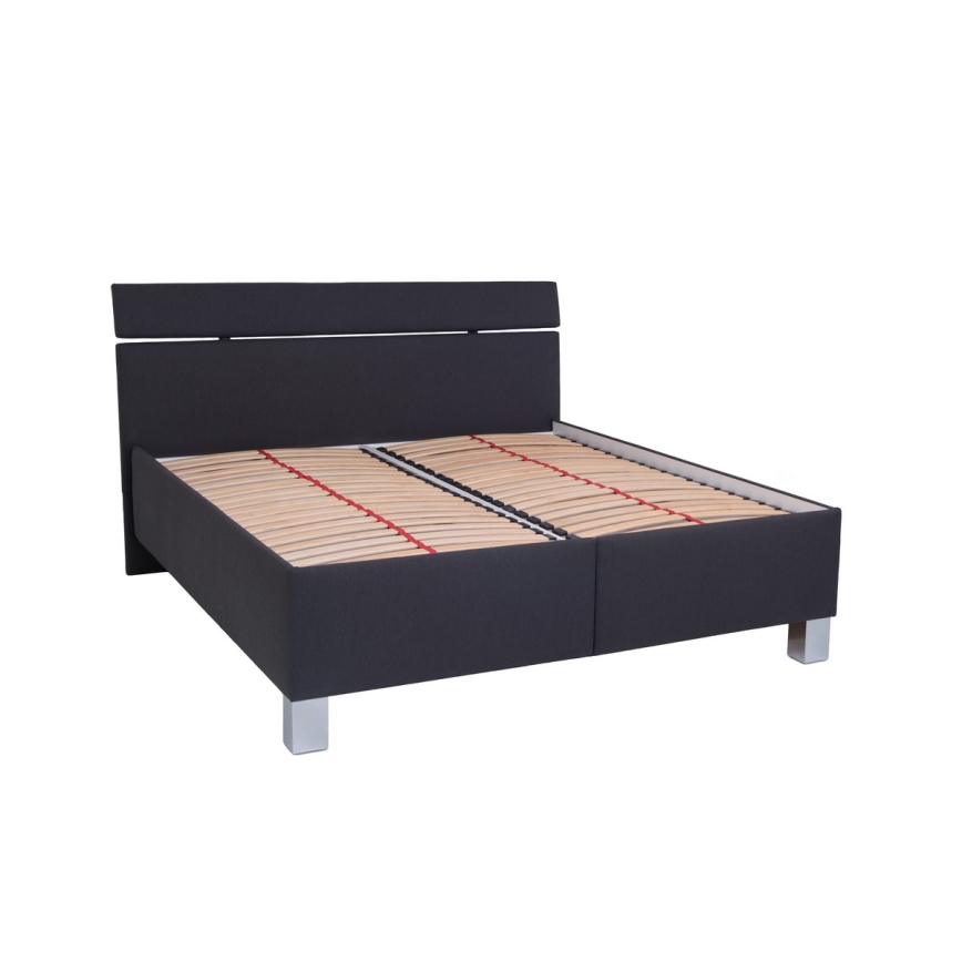 Letto imbottito con contenitore ALIS 180x200 cm - senza materasso, antracite
