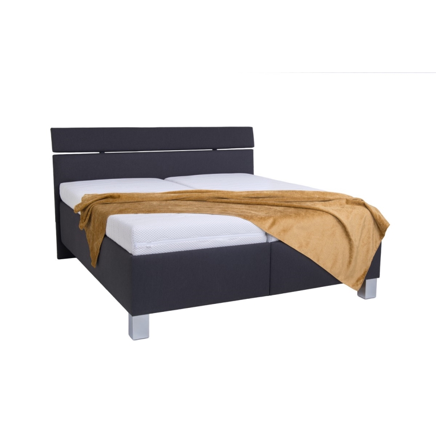 Letto imbottito con contenitore ALIS 180x200 cm - senza materasso, antracite