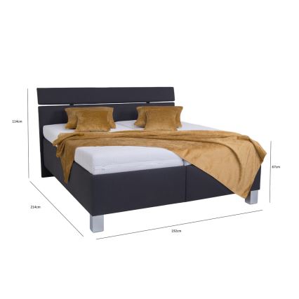 Letto imbottito con contenitore ALIS 180x200 cm - senza materasso, antracite