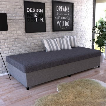 Letto imbottito con contenitore CORY 80x200 grigio