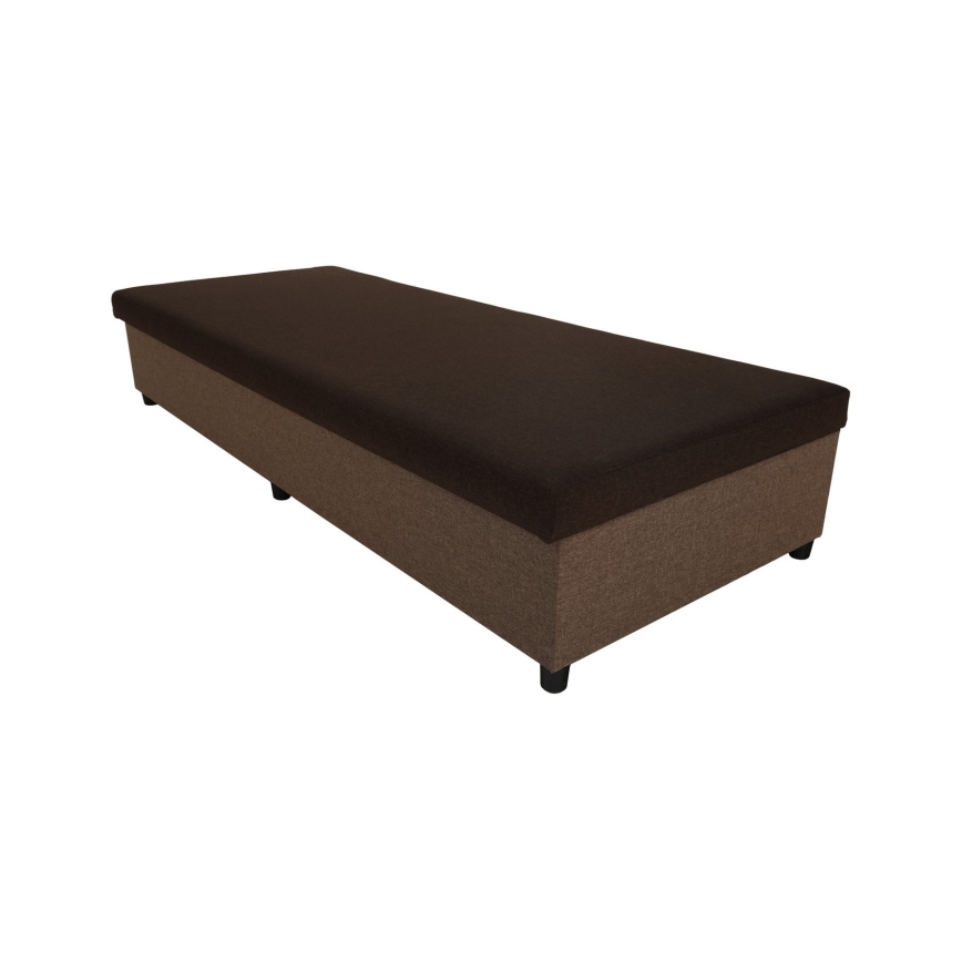 Letto imbottito con contenitore CORY 80x200 marrone
