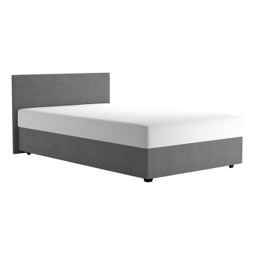 Letto imbottito con contenitore e materasso DARIA 120x200 cm grigio